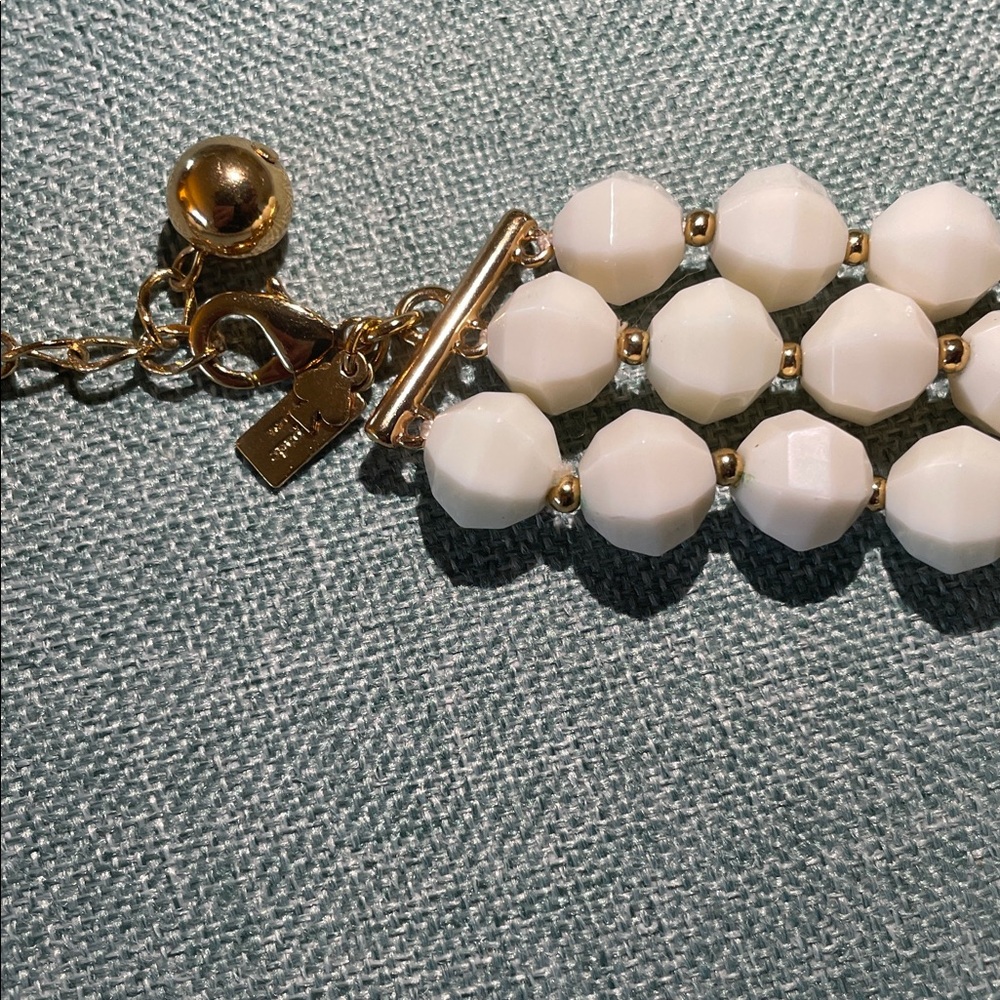 KATE SPADE CREAM GEM NECKLACE NWOT MODERN MULTI-STRAND CLASSIC - Picture 6 of 6